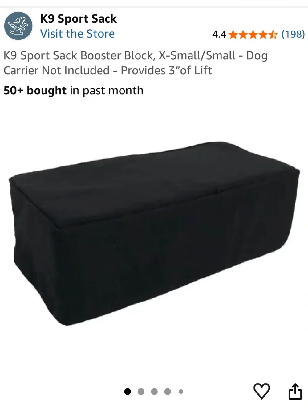 K9 Sport Sack Booster Block Dog Carrier Booster - Black
